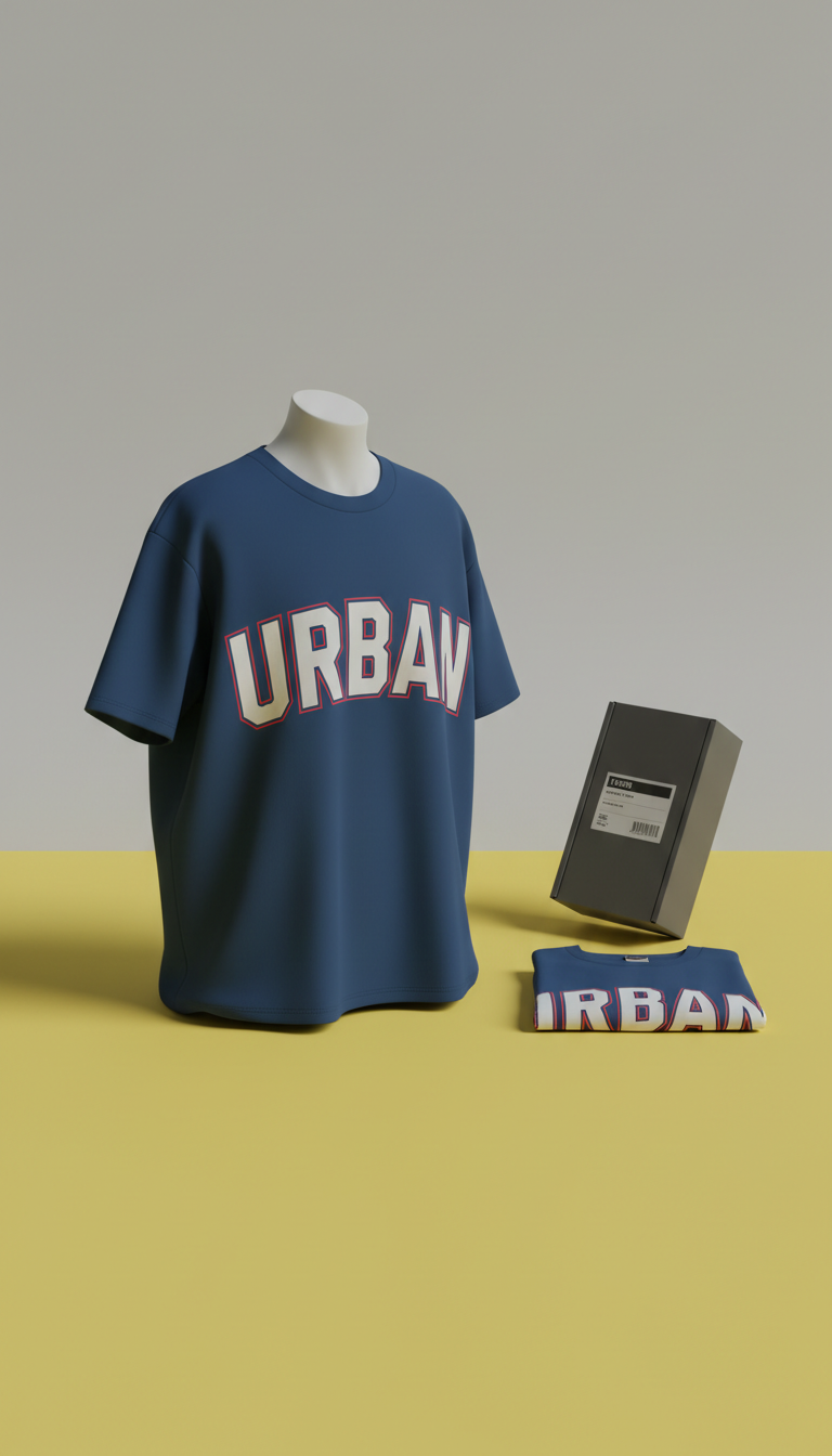 Polera oversize azul 'Block Letter'
