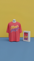 Polera oversize roja 'Street Script'
