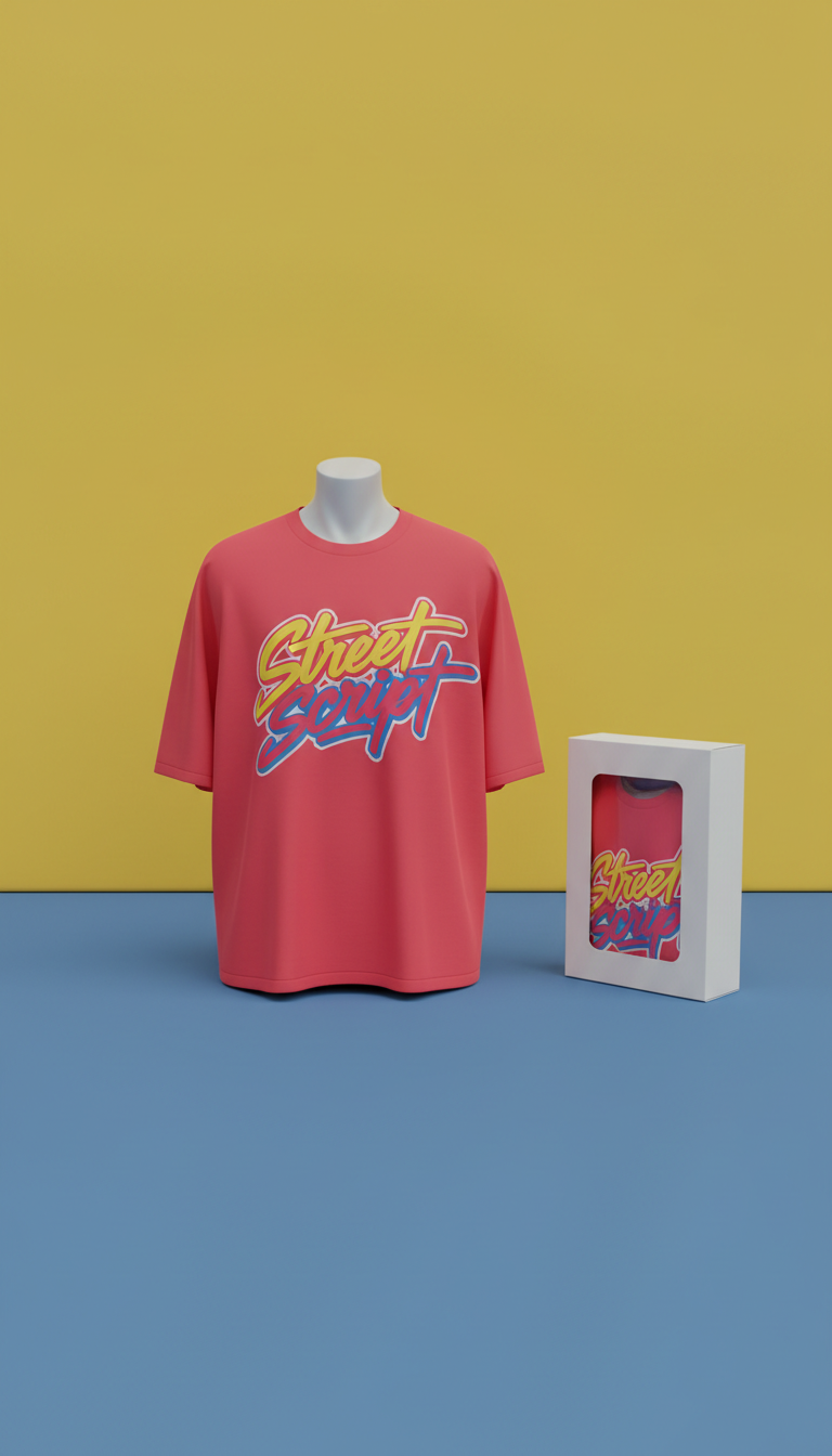 Polera oversize roja 'Street Script'