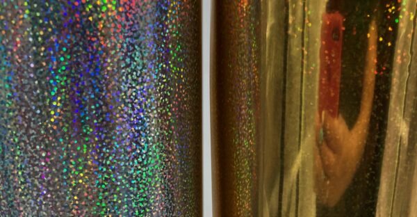 Vinilo textil holográfico 50cm de ancho por metro lineal en Fluxi