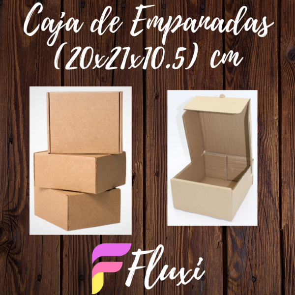 Caja de Empanadas de 20x21x10.5 cm por pack de 10 unidades en Fluxi