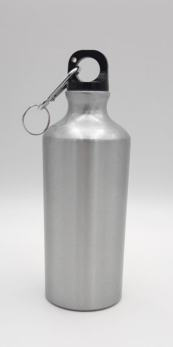Botella Deportiva de Aluminio Blanca y Plata de 600 ml en Fluxi