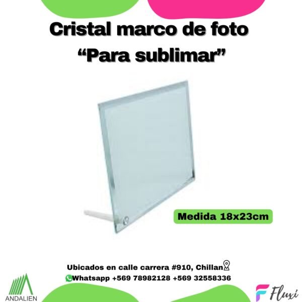 Marco de cristal para fotografía especial para sublimar 18x23x5 cm en Fluxi